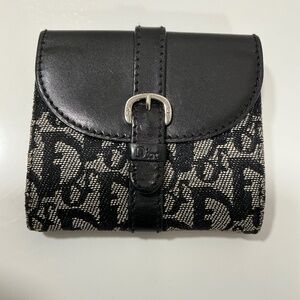 Dior compact navy trotter wallet